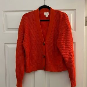 Chunky Red H&M knit cardigan